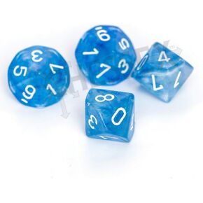 Borealis Sky Blue/White Luminary Set of Ten d10s