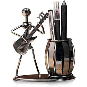 Xdorra Music Iron Man Decorative Pen Holder - Decorative Desk Organizer Office Space Supply Multipurpose Gift Pen Pencil Holder - Metal Student Gift Office Decoration