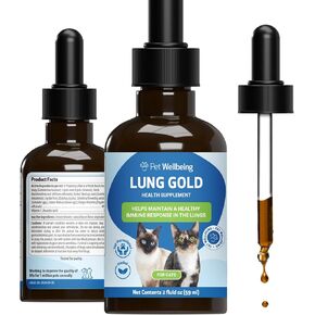 Pet Wellbeing - Lung Gold for Cats - Natural Breathing Support for Felines - 2oz (59ml)