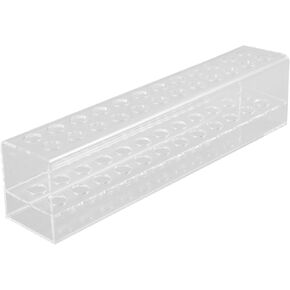 Homoyoyo 48 Slots Acrylic Pen Display Stand - 2 Tier Clear Desk Organizer for Pens Makeup Brushes Office Supplies | Sturdy Plastic Storage Holder with Simple Design for Home Office School