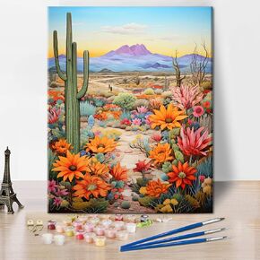 TUMOVO Paint by Numbers Wildflower for Adult, DIY Paint by Number Colorful Flowers, Beautiful Scenery Paint-by-Number Kits Painting Kits On Canvas Paint by Number for Adults, 16 x20 Inch