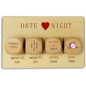 Date Night Dice Set - Love Dice - for Couple, Anniversary, Valentines Day, Gift for Him, Her, Husband, Wife, Boyfriend, Girlfriend - Couple Love Dice - Wooden Dice Set