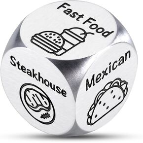 Food Decider Dice, Date Night Dice, Gag Gifts Funny Adult, Santa Swap Gift Exchange Dice, Stocking Stuffers for Adults Men Women, Date Night Gifts for Couples,Birthday Valentines Day Gifts for Him Her