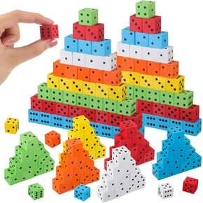 Jenaai 100 Pcs Foam Dice for Classroom Small Colorful Dice Cubes with Number Dots for Math Teaching Classroom Party Favor(Multicolor,0.79 Inch)