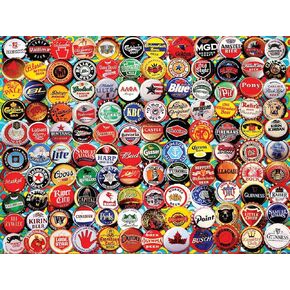 White Mountain Puzzles Beer Bottle Caps - 500 Piece Jigsaw Puzzle