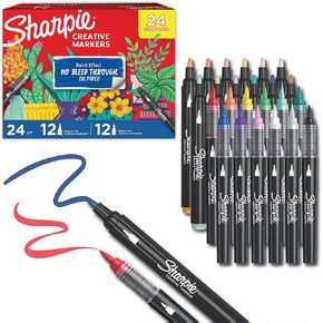 SHARPIE Creative Markers Variety Pack, Water-Based Acrylic Markers, Assorted Tips and Colors, 24 Count