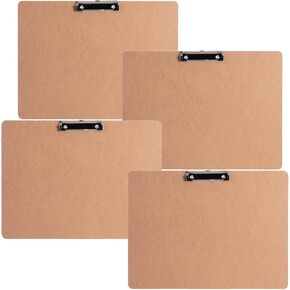A3(17.5 x 11.5 in, 4 Pack) Basics Hardboard Horizontal Clipboard for Classroom and Office Drawing, Sketching, Drafting, Office for Classroom Studio or Field Environmental Grade Engineering Drawings