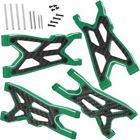 Aluminum Suspension Arms A-Arms Upgrades Part for 1/8 Typhon 3S BLX 4x4,1/10 Big Rock 3S BLX V3,4PCS RC Alloy Front Rear Suspension A Arms Hops up,Red