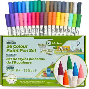 36-Color Acrylic Paint Markers Set – Vibrant multicolour Paint pens for Precision Painting on Multiple Surfaces for Paper, Canvas, Rock, Glass, Wood