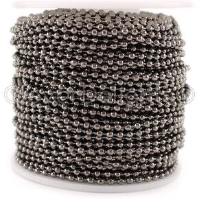 CleverDelights 2.4mm (3/32") Ball Chain - Gunmetal Color - 30 Feet