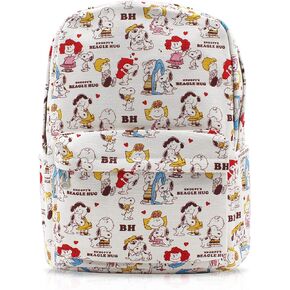 Finex White Dog Canvas Casual Daypack with 15 in Laptop Storage Compartment