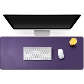 Mydours Gaming Mouse Pad, 38"x16" Large PU Leather Desk Mat XXL, Dual-Sided Easy Clean Portable Desktop Protector, Keyboard Computer Desk Pad blotter for Gift Office Home (Purple)