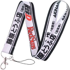 Pinstant Initial D Akagi RedSuns Manga Anime 17.7" Neck Lanyard Keychain Holder ID Badge Mobile Phone Pin Strap