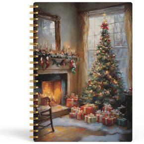 148 Farmhouse Christmas Notebook, Retro Christmas Tree Journal, Christmas Office Gifts, Womens Gifts for Christmas, Christmas Composition Notebook, Christmas Spiral Notebook 5.5x8.3 Inch