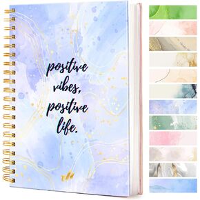 Spiral Notebook 8.5" x 11" A4 Large Journals for Writing, College Ruled Hardcover Notebooks, 300 pages, 100GSM Thick Paper, Cute Notebooks for Women, Work, School (Positive Floral)