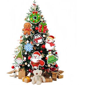 36PCS Tags with 4PCS 3m-Long Gold Ribbon Untied Strings - Plated Wires Exquisite Christmas Hanging Tag Decor Label Xmas Ornaments Present Wrap Christmas Tree Decoration