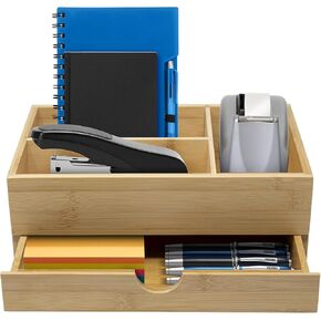 Sorbus Storage Drawer Organizer for Office Desk top, Countertop Storage, Bamboo Wood, Organization for Office, Makeup, Cosmetics Skincare, Supplies, Vanity, Bathroom, etc