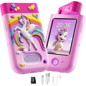 لعبة هاتف ذكي للأطفال للفتيات، هدية عيد ميلاد للفتيات من سن 3 إلى 10 سنوات، هاتف لعب للأطفال الصغار بشاشة لمس مع كاميرا دوارة، لعبة تعليمية، مشغل موسيقى in Kuwait