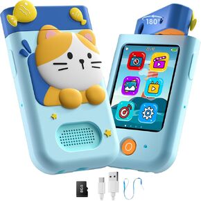 Kids Smart Phone Toy for Girls, Christmas Birthday Gift for Girls Ages 3-10, Touchscreen Toddler Play Phone with Rotating Camera, Learning Game, Music Player