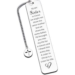 Sisters Gifts from Sister, Sister Religious Bookmark, Sister in Christ Gifts for Women, First Communion Gifts for Girls, Christian Gifts for Sisters, Sister Baptism Faith Confirmation Bookmark Gifts