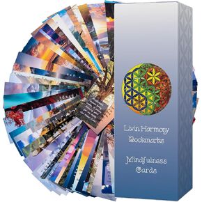Livin Harmony 72 Mindfulness Cards, Inspirational Bookmarks for Women & Men, Meditation Accessories, Spiritual Gifts for Women, Meditation Gifts for Her & Him, Daily Positive Affirmations Cards Adults