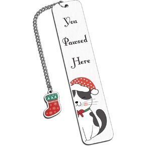 Cat Lover Gifts-Cat Mom Gifts for Women Christmas Bookmark for Cat Owner Booktok Accessories Cat Book Mark Stocking Stuffers for Cat Dad Bookish Gifts for Men Booktok Gifts for Pet Lover