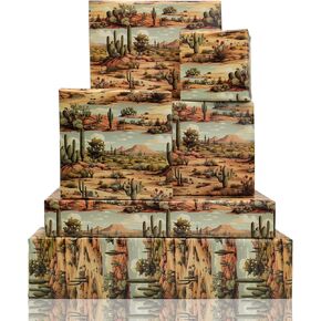 Vnaaem Cactus Wrapping Paper 6 Pc Desert Green Plant Western Gift Wrap Folded Flat for Birthday Baby Shower Holiday DIY Crafts 19.6 X27.8Inch
