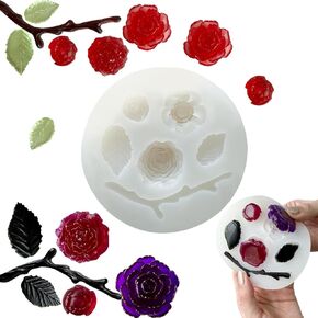 Flower 3D molds for Candle Making,Valentine Silicone molds Candle Making Silicone molds for Soaps,Ice Cubes, Crafts, Gifts Home Decorfor Cake Decoration,Chocolate Fudge