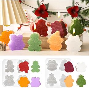 2 Pack Christmas Resin Molds Silicone, Christmas Snowflake Silicone Mold 3D Christmas Tree Epoxy Casting Mold Deep Christmas Soap Mold Xmas Making Candles Mold for DIY Wax Plaster Polymer Clay Decor