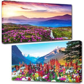 TOCARE 2 Pack Large Diamond Painting Kits, Waterfall Diamond Painting Kits for Adults, Full Drill Diamond Art Kits for Adults Nature Scenery 16x28inch Home Wall Decor in Kuwait