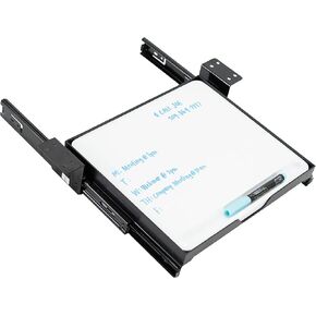 VIVO Under Desk Sliding 11 inch Pull-Out Whiteboard Drawer, Compact Dry Erase Board Note-Taking Workstation Organizer, White Surface, Black Frame, DESK-WB01S