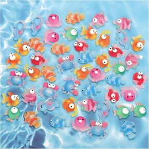 50pcs Abundant Mini Resin Ocean Animal Figurines, 10 Styles Tiny Sea Creatures Mini Resin Marine Animals Micro Landscape Animal Ornaments for DIY Craft Dollhouse Decoration Aquarium Garden