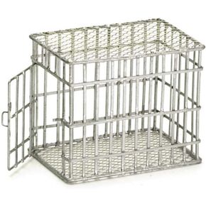 Dollhouse Miniature 1:12 Scale Small Galvanized DOG Cage Eiwf307