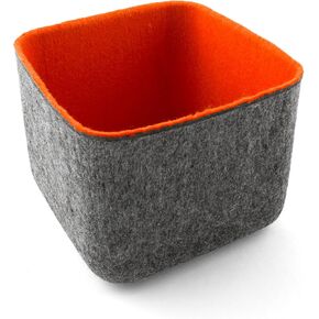 Three by Three Seattle Get Organized with Colorful Two-Tone 'felt-like-it!' Bin: Perfect for Office, Craft Room, Classroom, Living Room, Bedroom Storage, and More (Orange)