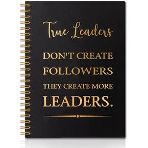 True Leaders Don't Create Gold Foil Hardcover 160 Pages Blank Spiral Notebooks, Employee Appreciation Gift, Leader Notebook, Leader Appreciation Gift, Leaving Going Away Gifts for Best Leader