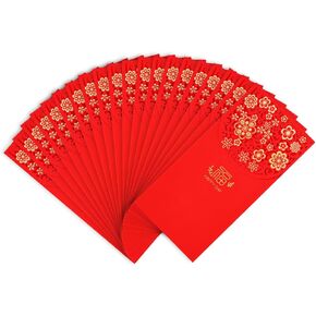20pcs Red Envelopes, Red Pocket Hong Bao Card Hollow Large Chinese New Year Lucky Money Packet for Spring Festival Lunar New Year Wedding Birthday Gifts Invitation