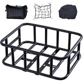 Bike Rear Basket Folding Bike Rack Basket with Removable Liner Bag and Quick Release Design Bicycle Bike Basket for Adult Carring Dogs,Pets,Cargo