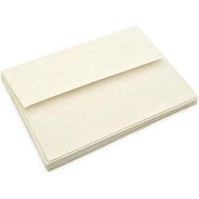 Kathmandu Valley Co. 5x7 inch Handmade Lokta Paper Envelopes for Wedding Invitations, Announcements, Vintage Envelopes. Made in Nepal. (25 Pack)