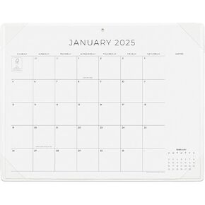 Cabbrix Simplified Desk Calendar 2025-2026 with Desktop Mat, Desk Pad Calendar Large 21" x 16-1/2" Runs from Jan 2025 to Jun 2026, Monthly Desktop Calendar for Home School and Office (Black)