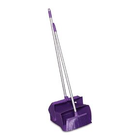Remco 62501 Lobby Dustpan with Broom, Polypropylene/Polyester/Aluminum, 7" X 14" Bin, 37" Handle, Pink