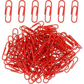 200PCS Red Paper Clips, Color Paper Clips for Paperwork, Small Size (28MM/1.1 Inch) Colored Paper Clip, Durable and Rustproof Coated Paper Clips Decorative Paper Clips for Office School Home