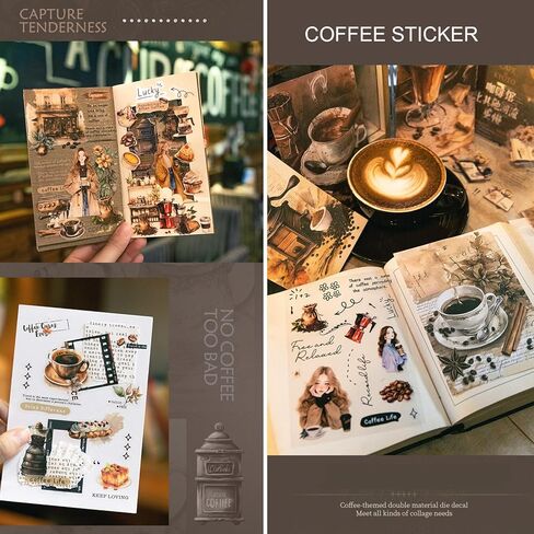 20 ورقة من ملصقات القهوة العتيقة لمستلزمات المجلات غير المرغوب فيها، ملصقات واشي لأظرف مخططات اليوميات، ملصقات PET مقاومة للماء لأجهزة الكمبيوتر المحمولة، والمصدات، وزجاجات المياه، وأجهزة الكمبيوتر، والهواتف المحمولة in Kuwait