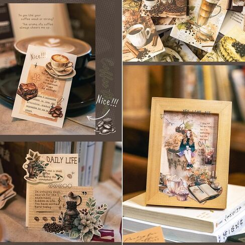 20 ورقة من ملصقات القهوة العتيقة لمستلزمات المجلات غير المرغوب فيها، ملصقات واشي لأظرف مخططات اليوميات، ملصقات PET مقاومة للماء لأجهزة الكمبيوتر المحمولة، والمصدات، وزجاجات المياه، وأجهزة الكمبيوتر، والهواتف المحمولة in Kuwait