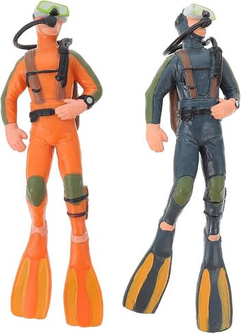 DOITOOL 2 Pcs Scuba Diver Figurines,Diver Model Fish Tank Action Figure,Mini Swimmers Figurines Diver Toy for Miniature Sand Decor,Desktop Ornament,Ocean Party Supplies in Saudi Arabia