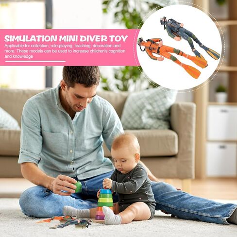DOITOOL 2 Pcs Scuba Diver Figurines,Diver Model Fish Tank Action Figure,Mini Swimmers Figurines Diver Toy for Miniature Sand Decor,Desktop Ornament,Ocean Party Supplies in Saudi Arabia