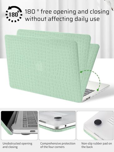 Seorsok متوافق مع حقيبة MacBook Air 13 بوصة 2022 2021 2020-2018 الإصدار A1932 A2179 M1 A2337، حافظة صلبة من البلاستيك الصلب ثلاثية الأبعاد من الجلد المحبب مع غطاء لوحة المفاتيح، حجر غير منتظم، رمادي in Kuwait