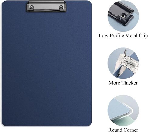 Clip Board, Plastic Clipboards for Classroom, Student, Doctor, Nurse, Home, Office, Women, Kid, Boy, Low Profile Clip Board, Standard A4 Letter Size, 1 Pack, Dark Blue, Hanging Loop in Saudi Arabia
