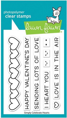 LAWN FAWN ببساطة احتفال القلوب طوابع واضحة 3 "X4" in Saudi Arabia