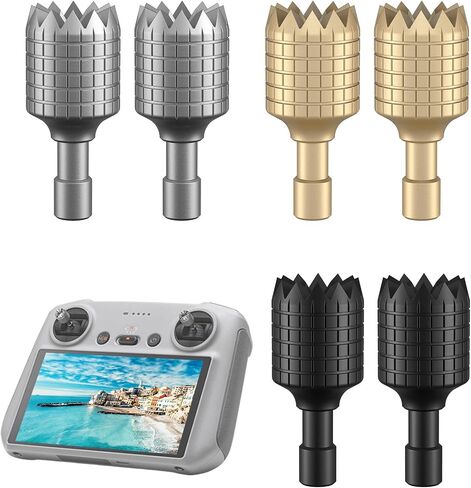 3 أزواج Mini 3/Mini 3 Pro/Mini 4 Pro/Air 3/Air 2S/Mavic 3/Mavic 3 Pro/Mavic 3 عصي التحكم عن بعد الكلاسيكية لـ DJI 𝗥𝗖/𝗥𝗖𝟮 ملحقات بديلة لعصا التحكم (رمادي، ذهبي، أسود) in Saudi Arabia