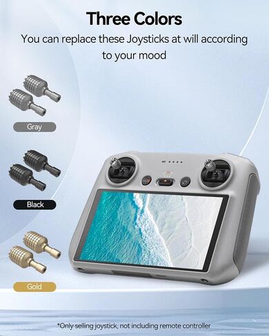 3 أزواج Mini 3/Mini 3 Pro/Mini 4 Pro/Air 3/Air 2S/Mavic 3/Mavic 3 Pro/Mavic 3 عصي التحكم عن بعد الكلاسيكية لـ DJI 𝗥𝗖/𝗥𝗖𝟮 ملحقات بديلة لعصا التحكم (رمادي، ذهبي، أسود) in Saudi Arabia